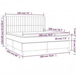 Acquista Giroletto a Molle con Materasso Grigio Scuro 180x200 cm Tessuto con riferimento GHV-3131610 della ditta GARDENHOME