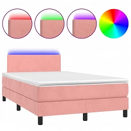 Acquista Letto a Molle con Materasso e LED Rosa 120x200 cm in Velluto con riferimento GHV-3134278 della ditta GARDENHOME