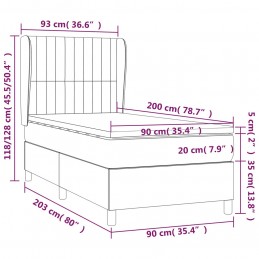 Acquista Giroletto a Molle con Materasso Grigio Scuro 90x200 cm Tessuto con riferimento GHV-3128094 della ditta GARDENHOME