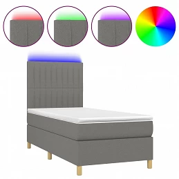 Acquista Letto a Molle Materasso e LED Grigio Scuro 90x200 cm in Tessuto con riferimento GHV-3135566 della ditta GARDENHOME