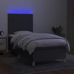 Acquista Letto a Molle Materasso e LED Grigio Scuro 90x200 cm in Tessuto con riferimento GHV-3135566 della ditta GARDENHOME