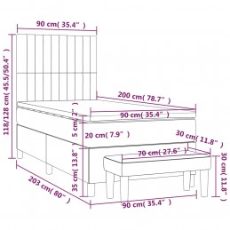 Acquista Giroletto a Molle con Materasso Grigio Scuro 90x200 cm Tessuto con riferimento GHV-3137286 della ditta GARDENHOME