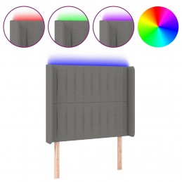 Acquista Testiera a LED Grigio Scuro 93x16x118/128 cm in Tessuto con riferimento GHV-3124269 della ditta GARDENHOME