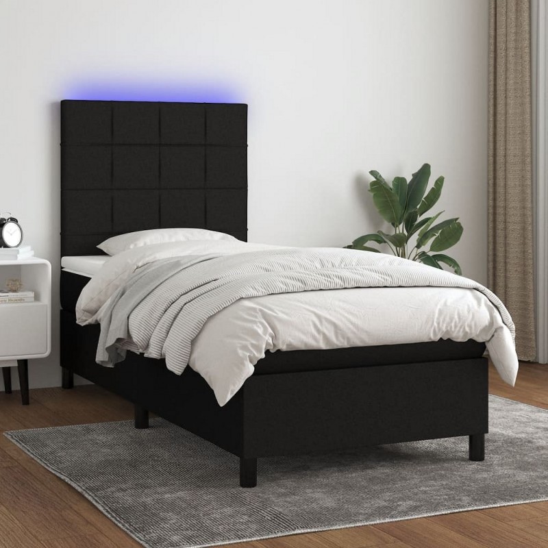 Acquista Letto a Molle con Materasso e LED Nero 90x200 cm in Tessuto con riferimento GHV-3134847 della ditta GARDENHOME