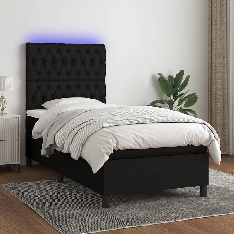 Acquista Letto a Molle con Materasso e LED Nero 90x200 cm in Tessuto con riferimento GHV-3135087 della ditta GARDENHOME