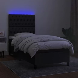 Acquista Letto a Molle con Materasso e LED Nero 90x200 cm in Tessuto con riferimento GHV-3135087 della ditta GARDENHOME