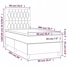 Acquista Letto a Molle con Materasso e LED Nero 90x200 cm in Tessuto con riferimento GHV-3135087 della ditta GARDENHOME