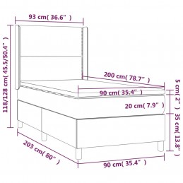 Acquista Letto a Molle con Materasso e LED Nero 90x200 cm in Tessuto con riferimento GHV-3138207 della ditta GARDENHOME
