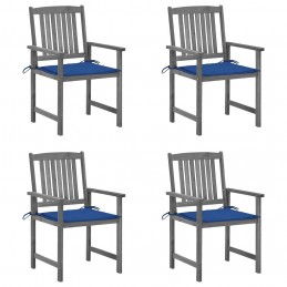 Acquista Sedie da Giardino con Cuscini 4 pz in Massello di Acacia Grigio con riferimento GHV-3061242 della ditta GARDENHOME