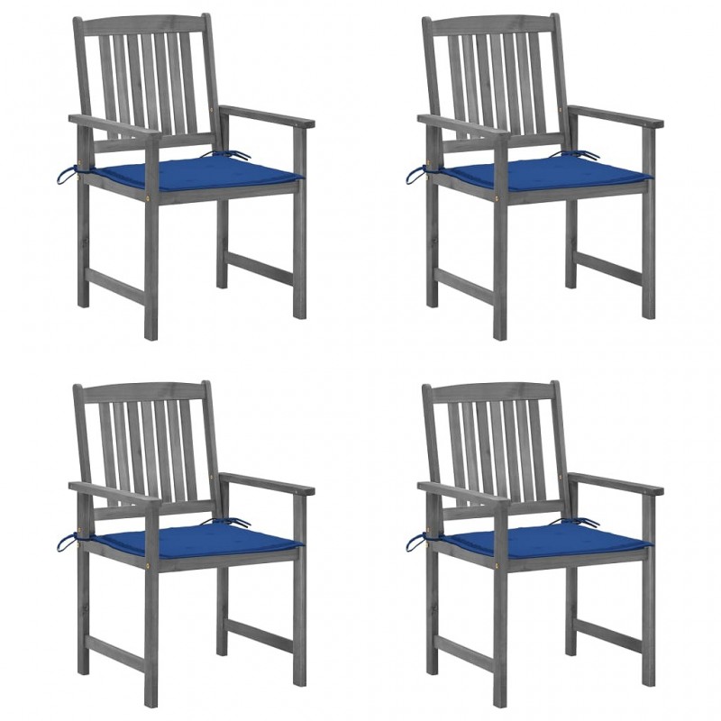Acquista Sedie da Giardino con Cuscini 4 pz in Massello di Acacia Grigio con riferimento GHV-3061242 della ditta GARDENHOME