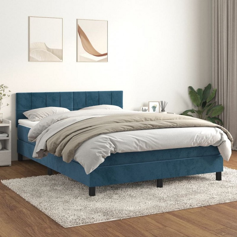 Acquista Giroletto a Molle con Materasso Blu Scuro 140x200 cm in Velluto con riferimento GHV-3141309 della ditta GARDENHOME