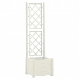 Acquista Fioriera da Giardino con Graticcio 43x43x142 cm PP Bianco con riferimento GHV-313979 della ditta GARDENHOME