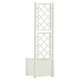 Acquista Fioriera da Giardino con Graticcio 43x43x142 cm PP Bianco con riferimento GHV-313979 della ditta GARDENHOME