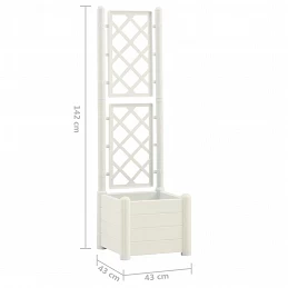 Acquista Fioriera da Giardino con Graticcio 43x43x142 cm PP Bianco con riferimento GHV-313979 della ditta GARDENHOME