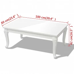 Acquista Tavolino da Salotto 100x60x42 cm Bianco Lucido con riferimento GHV-243380 della ditta GARDENHOME