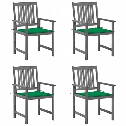 Acquista Sedie da Giardino con Cuscini 4 pz in Massello di Acacia Grigio con riferimento GHV-3061232 della ditta GARDENHOME
