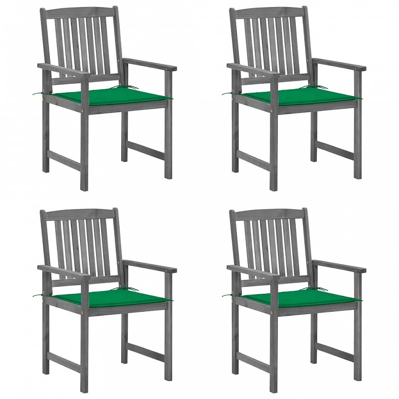 Acquista Sedie da Giardino con Cuscini 4 pz in Massello di Acacia Grigio con riferimento GHV-3061232 della ditta GARDENHOME