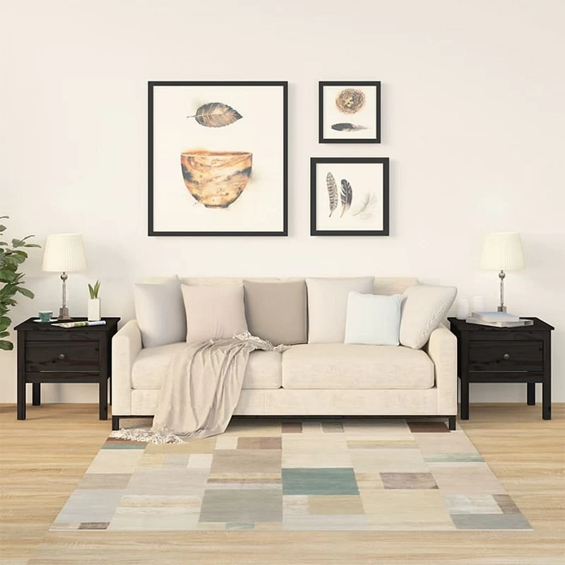 Acquista Tavolini 2 pz Neri 50x50x49 cm in Legno Massello di Pino con riferimento GHV-813803 della ditta GARDENHOME