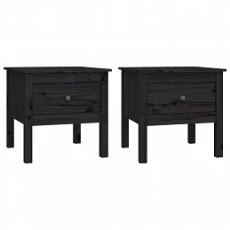 Acquista Tavolini 2 pz Neri 50x50x49 cm in Legno Massello di Pino con riferimento GHV-813803 della ditta GARDENHOME