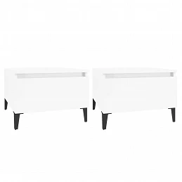 Acquista Tavolini 2pz Bianco Lucido 50x46x35 cm in Legno Multistrato con riferimento GHV-819521 della ditta GARDENHOME