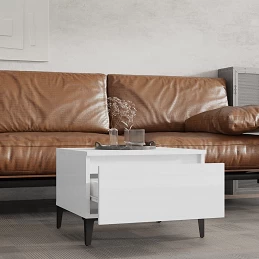 Acquista Tavolini 2pz Bianco Lucido 50x46x35 cm in Legno Multistrato con riferimento GHV-819521 della ditta GARDENHOME