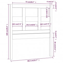 Acquista Testiera Letto Grigia 80,5x4x100 cm in Legno Massello di Pino con riferimento GHV-818897 della ditta GARDENHOME