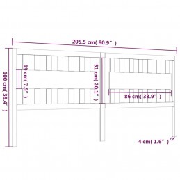 Acquista Testiera per Letto 205,5x4x100 cm in Legno Massello di Pino con riferimento GHV-818590 della ditta GARDENHOME