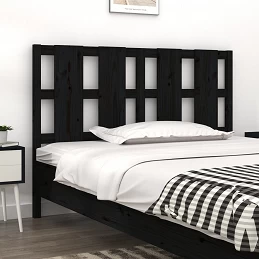 Acquista Testiera per Letto Nera 125,5x4x100cm in Legno Massello di Pino con riferimento GHV-817984 della ditta GARDENHOME