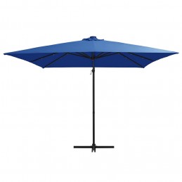 Acquista Ombrellone a Sbalzo con LED e Palo in Acciaio 250x250cm Azzurro con riferimento GHV-46997 della ditta GARDENHOME