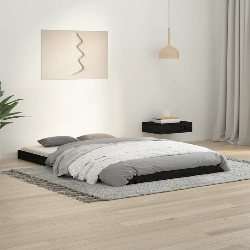 Acquista Giroletto Nero 120x190cm Legno Massello Pino 4FT Small Double con riferimento GHV-823478 della ditta GARDENHOME