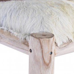 Acquista Sgabello da Bar in Vera Pelle di Capra e Legno Massello di Teak con riferimento GHV-288810 della ditta GARDENHOME