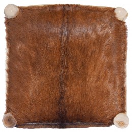 Acquista Sgabello da Bar in Vera Pelle di Capra e Legno Massello di Teak con riferimento GHV-288810 della ditta GARDENHOME