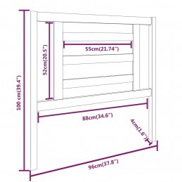 Acquista Testiera per Letto Nera 96x4x100 cm in Legno Massello di Pino con riferimento GHV-818804 della ditta GARDENHOME