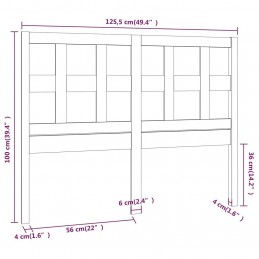 Acquista Testiera per Letto Grigia 125,5x4x100 cm Legno Massello di Pino con riferimento GHV-818912 della ditta GARDENHOME