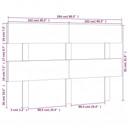 Acquista Testiera per Letto Nera 204x3x81 cm in Legno Massello di Pino con riferimento GHV-819094 della ditta GARDENHOME