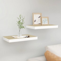 Acquista Scaffali a Parete 2 pz Rovere e Bianco 50x23x3,8 cm in MDF con riferimento GHV-326574 della ditta GARDENHOME