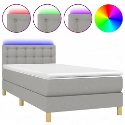 Acquista Letto a Molle Materasso e LED Grigio Chiaro 100x200 cm Tessuto con riferimento GHV-3134013 della ditta GARDENHOME