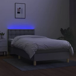 Acquista Letto a Molle Materasso e LED Grigio Chiaro 100x200 cm Tessuto con riferimento GHV-3134013 della ditta GARDENHOME