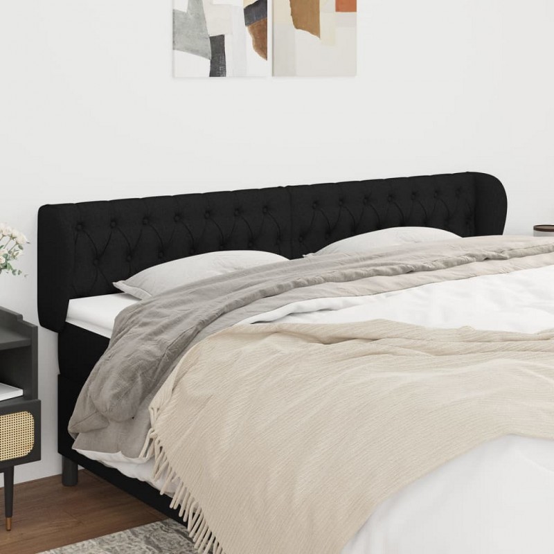 Acquista Testiera ad Orecchio Nera 183x23x78/88 cm in Tessuto con riferimento GHV-3117496 della ditta GARDENHOME