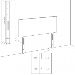 Acquista Testiera ad Orecchio Nera 183x23x78/88 cm in Tessuto con riferimento GHV-3117496 della ditta GARDENHOME