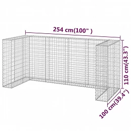 Acquista Gabbione per Bidoni in Acciaio Zincato 254x100x110 cm con riferimento GHV-151300 della ditta GARDENHOME