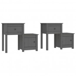 Acquista Comodini 2 pz Grigi 79,5x38x65,5 cm in Legno Massello di Pino con riferimento GHV-814544 della ditta GARDENHOME