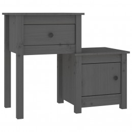 Acquista Comodini 2 pz Grigi 79,5x38x65,5 cm in Legno Massello di Pino con riferimento GHV-814544 della ditta GARDENHOME