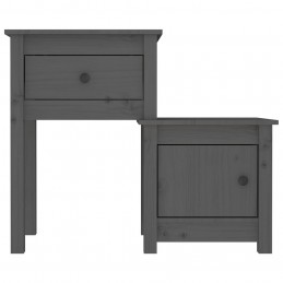Acquista Comodini 2 pz Grigi 79,5x38x65,5 cm in Legno Massello di Pino con riferimento GHV-814544 della ditta GARDENHOME