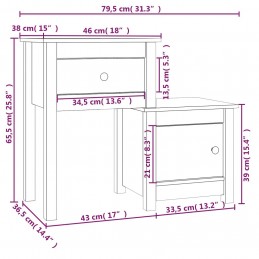 Acquista Comodini 2 pz Grigi 79,5x38x65,5 cm in Legno Massello di Pino con riferimento GHV-814544 della ditta GARDENHOME