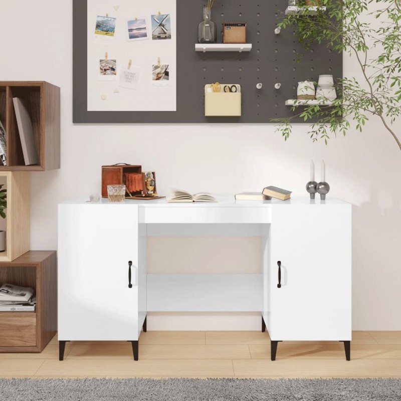 Acquista Scrivania Bianco Lucido 140x50x75 cm in Legno Multistrato con riferimento GHV-812777 della ditta GARDENHOME