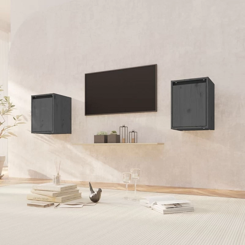 Acquista Pensili 2 pz Grigi 30x30x40 cm in Legno Massello di Pino con riferimento GHV-813480 della ditta GARDENHOME
