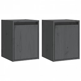 Acquista Pensili 2 pz Grigi 30x30x40 cm in Legno Massello di Pino con riferimento GHV-813480 della ditta GARDENHOME