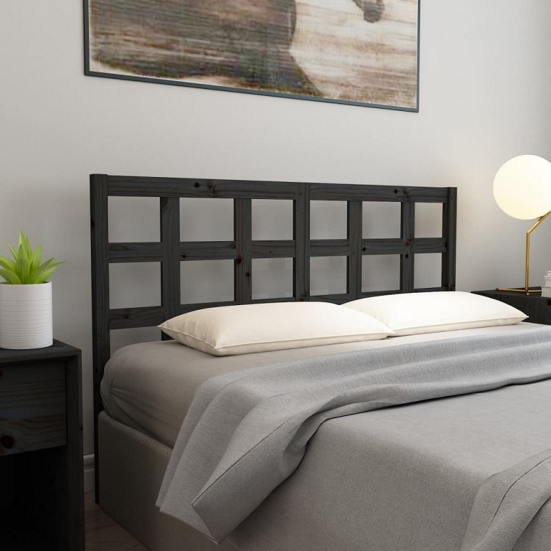 Acquista Testiera per Letto Nera 145,5x4x100cm in Legno Massello di Pino con riferimento GHV-817894 della ditta GARDENHOME