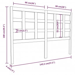 Acquista Testiera per Letto Nera 145,5x4x100cm in Legno Massello di Pino con riferimento GHV-817894 della ditta GARDENHOME